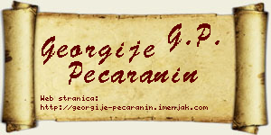 Georgije Pećaranin vizit kartica